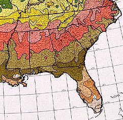 Southeast U.S. Plant Hardiness Zone Map